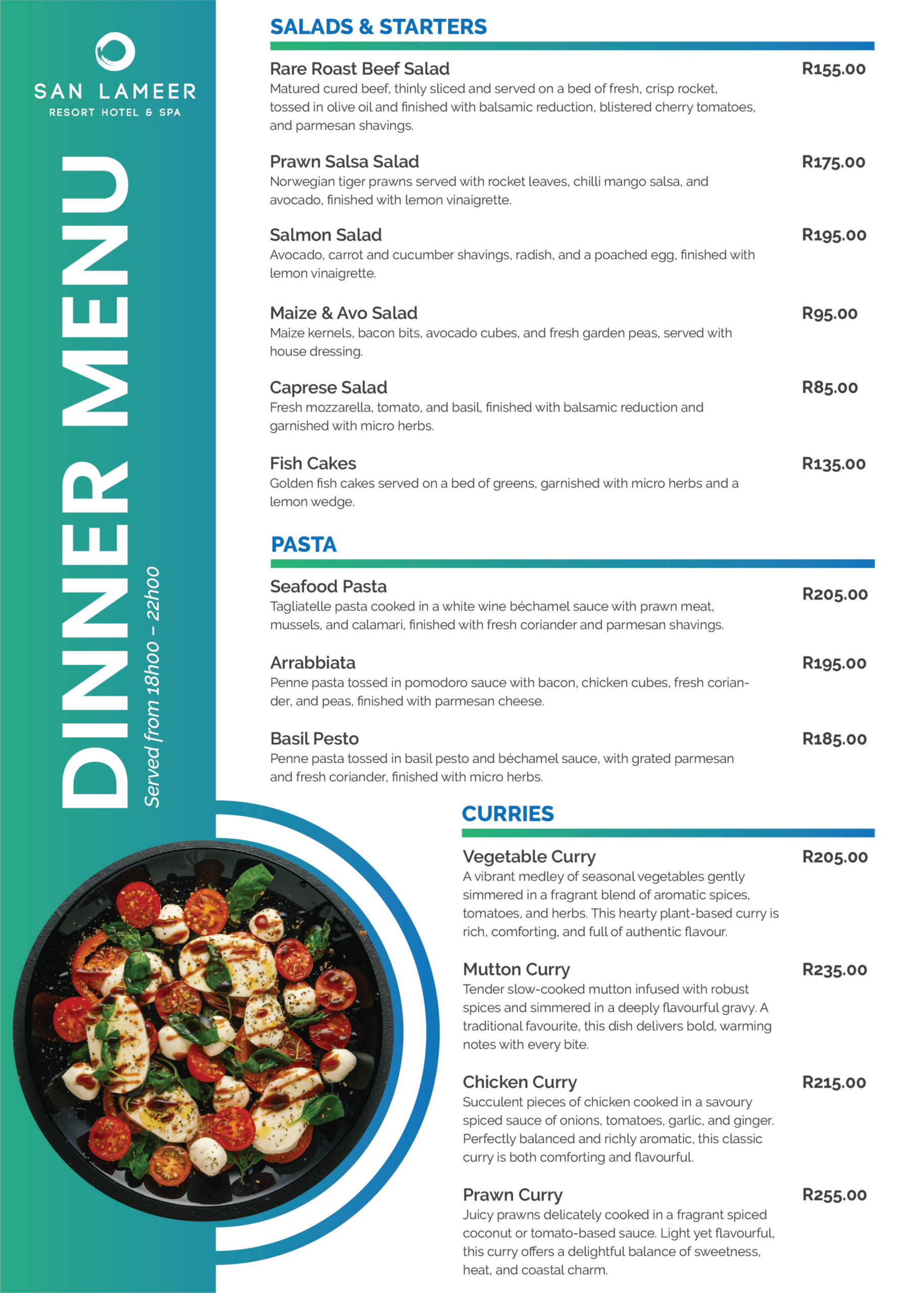 SLH A-La-Carte Menu | San Lameer Hotel Restaurant